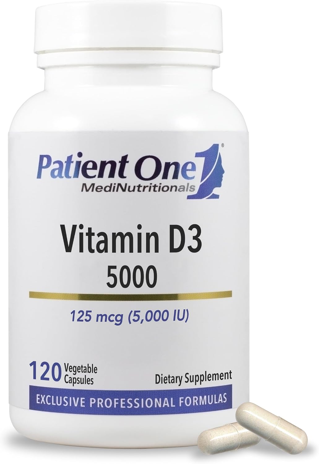 Patient One Vitamin D3 5,000 IU – 120 Capsules (2-Pack) - görsel 1