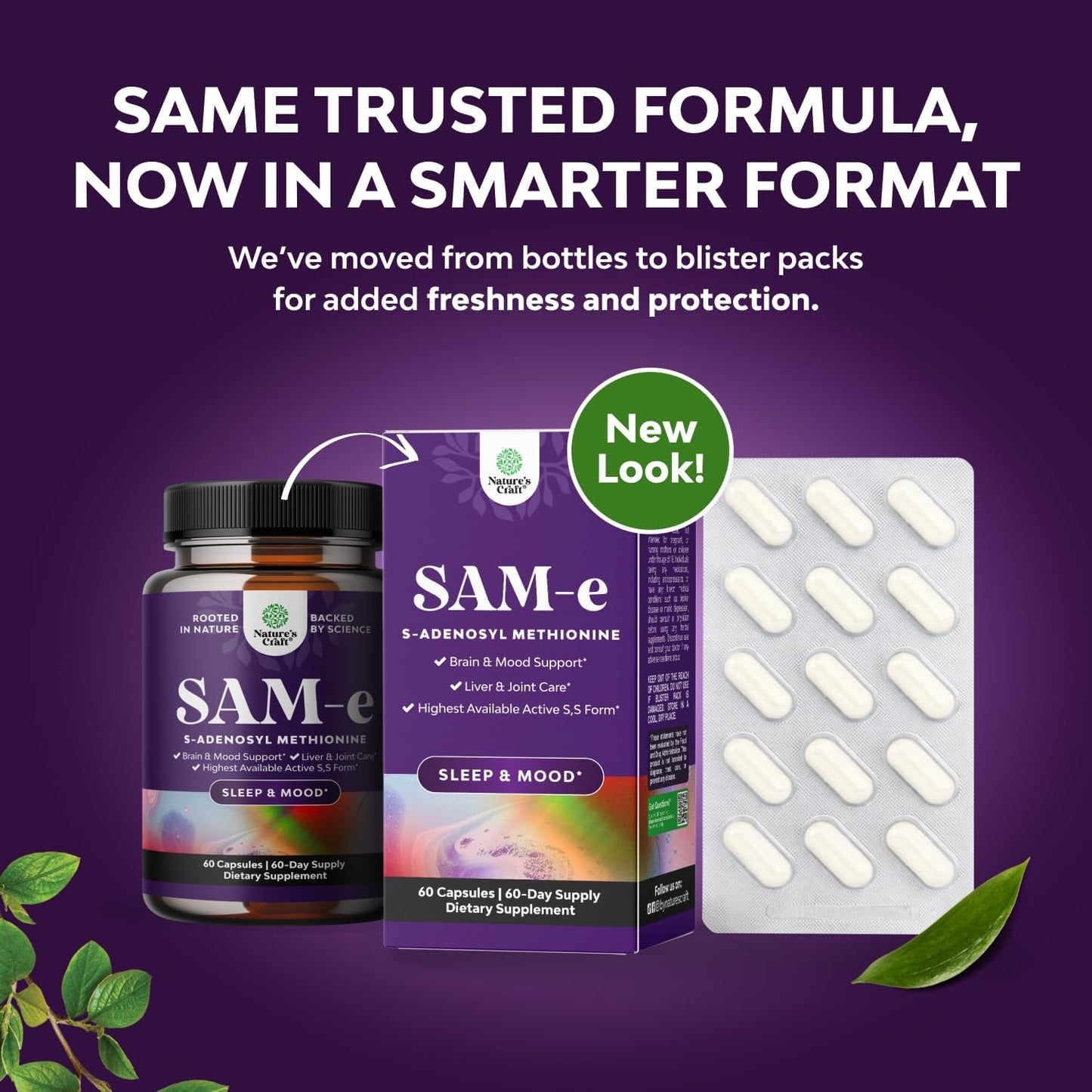 Natures Craft SAM-e 200mg – S-Adenosyl Methionine Supplement for Mood, Brain, Joint & Liver Support (60 Capsules) - görsel 2