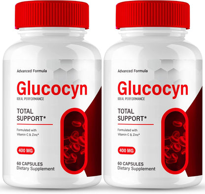 Glucocyn Blood Support Capsules, Glucocyn Advanced Blood Formula Supplement Pills - Extra Strength, Premium Formula for Healthy Circulation & Stable Levels, All Natural Glu Cocyn Reviews (2 Pack)