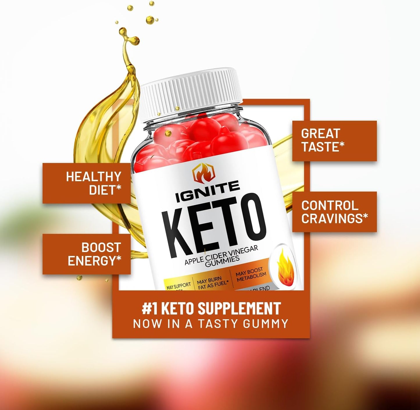 Ignite Keto ACV Gummies – Apple Cider Vinegar Supplement with B12, Beetroot Juice & Pomegranate (120 Gummies) - görsel 3