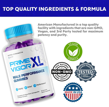 Vigour XL Gummies - Maximum Strength 1000 mg Multivitamin Supplement, 3-Pack (180 Gummies)