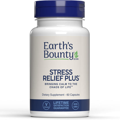 Earth's Bounty Stress Relief Plus – Stress Support & Mood, 60 Vegetarian Capsules