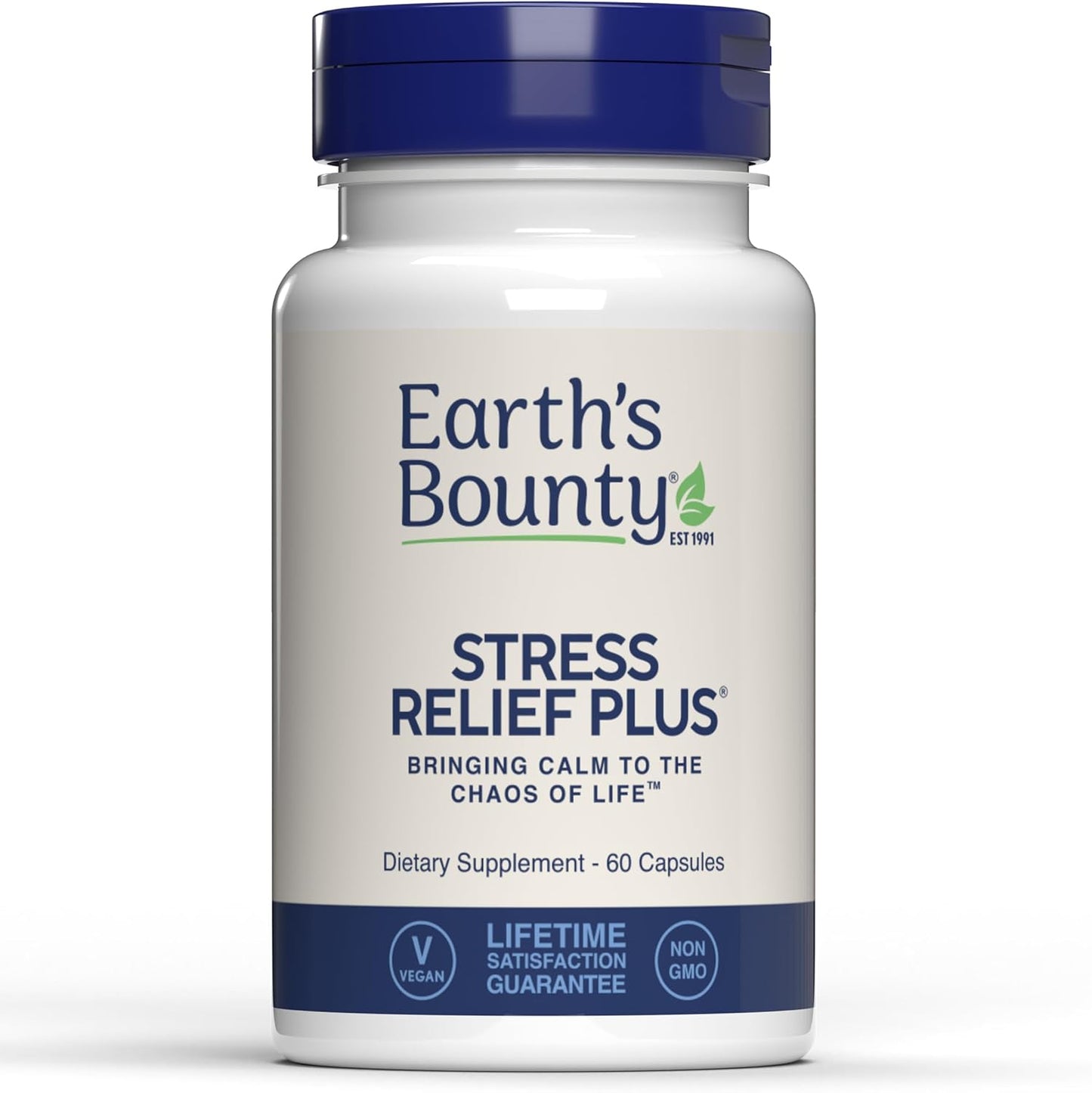 Earth's Bounty Stress Relief Plus - 60 Vegetarian Capsules - Stress Support & Mood Enhancer - görsel 1