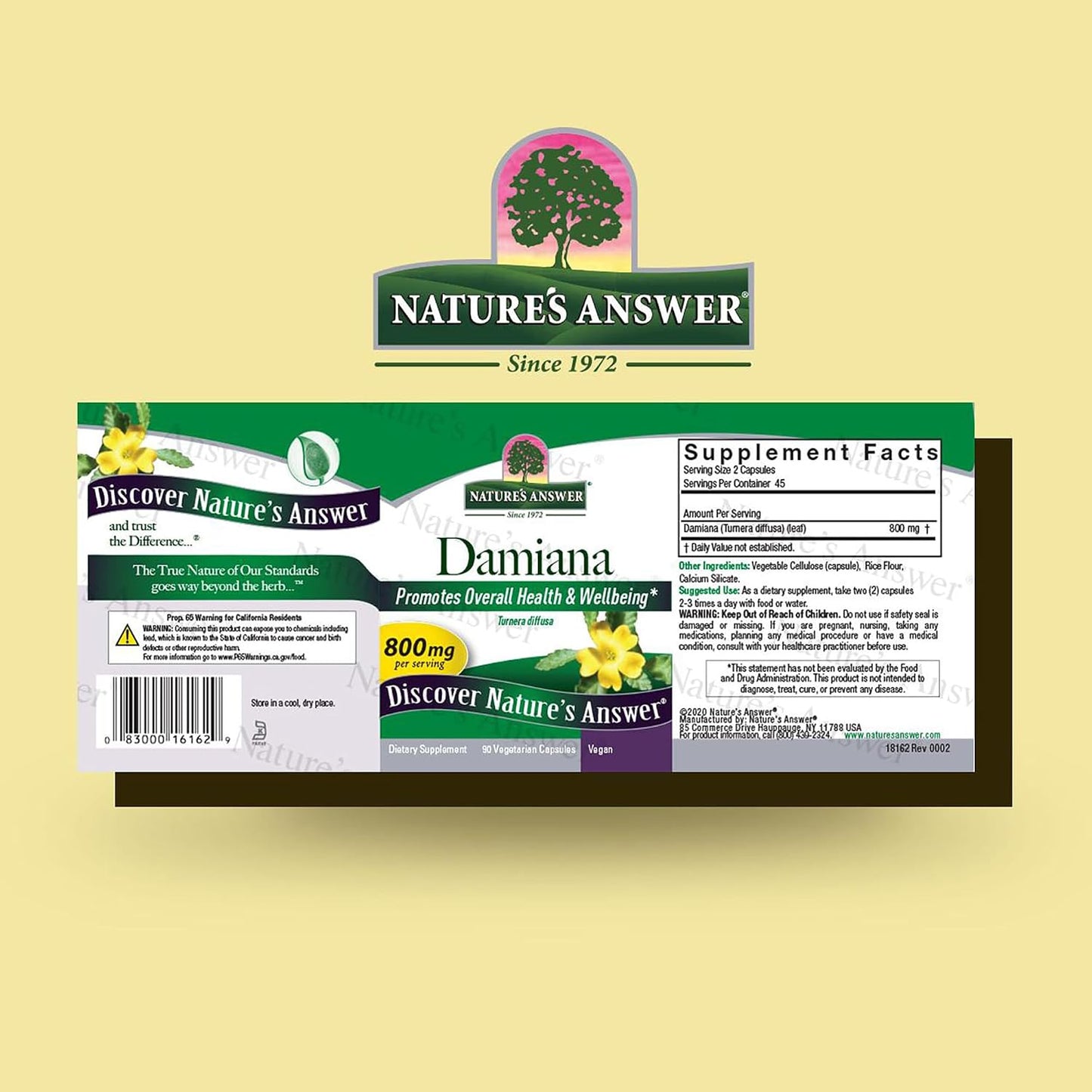 Nature's Answer Damiana 400 mg, 90 Vegetarian Capsules - görsel 2