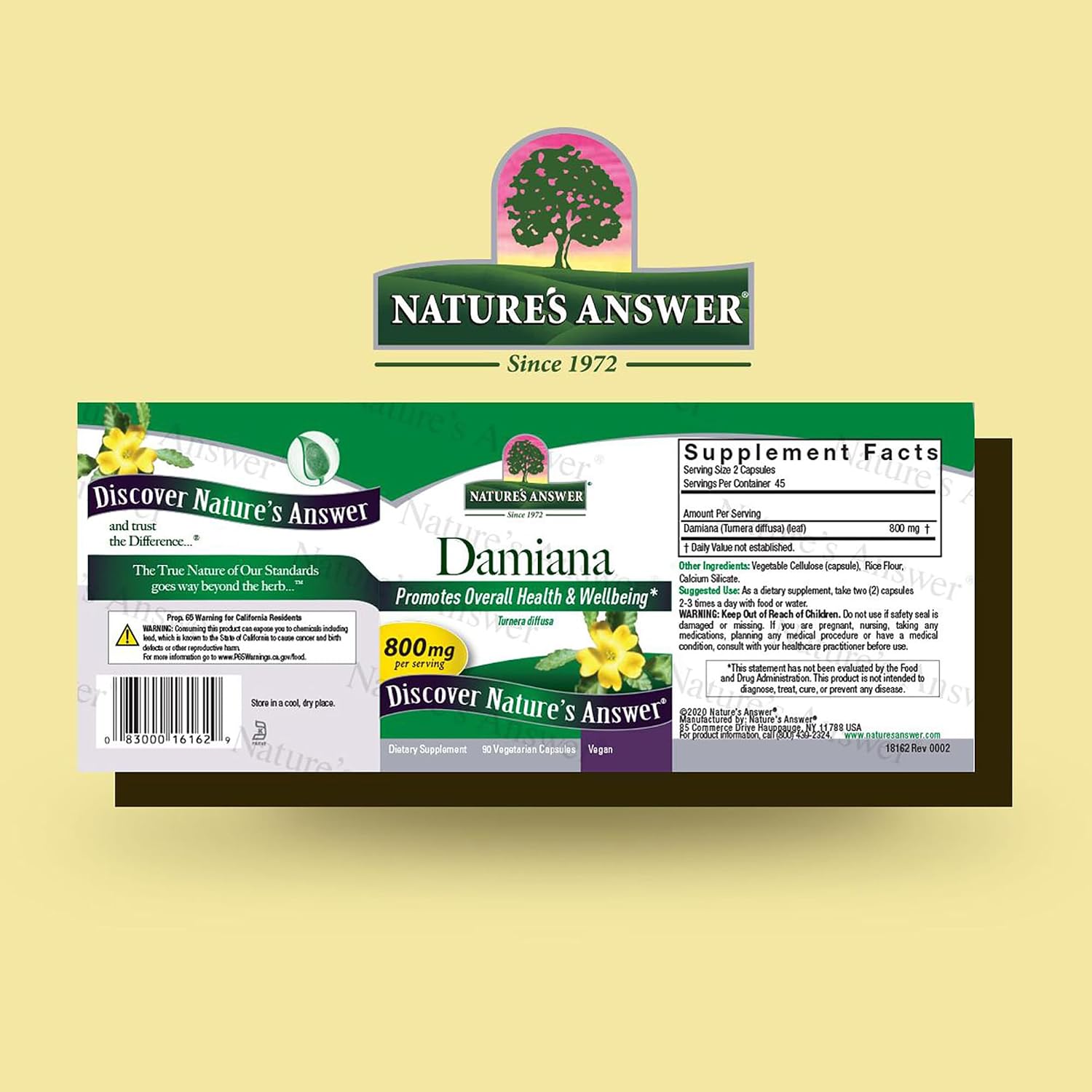 Nature's Answer Damiana 400 mg, 90 Vegetarian Capsules - görsel 2