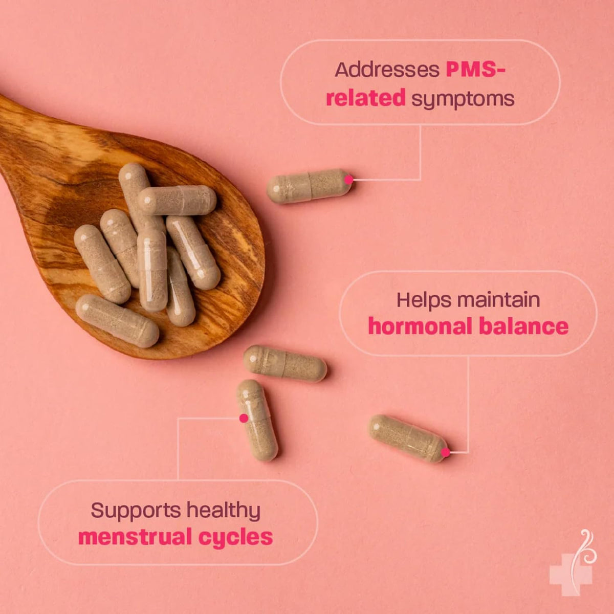 Redd Remedies, Rhythm & Flo, Helps Support Menstrual Health, 60 Vegan Capsules - görsel 4