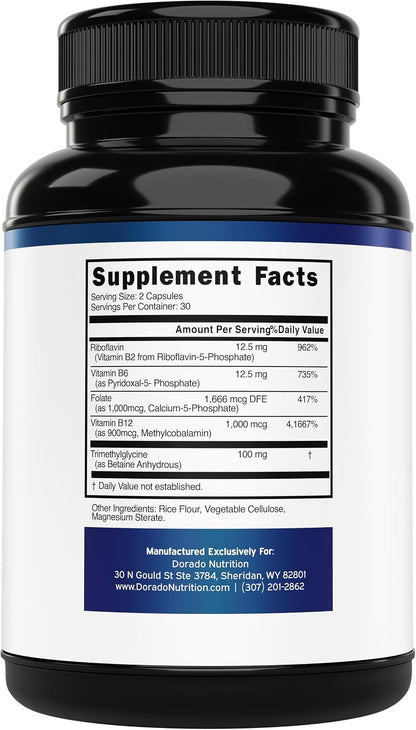 Methylated Multivitamin - Methylated B Complex with TMG and Methylfolate - Non-GMO, Gluten-free - 120 Capsules