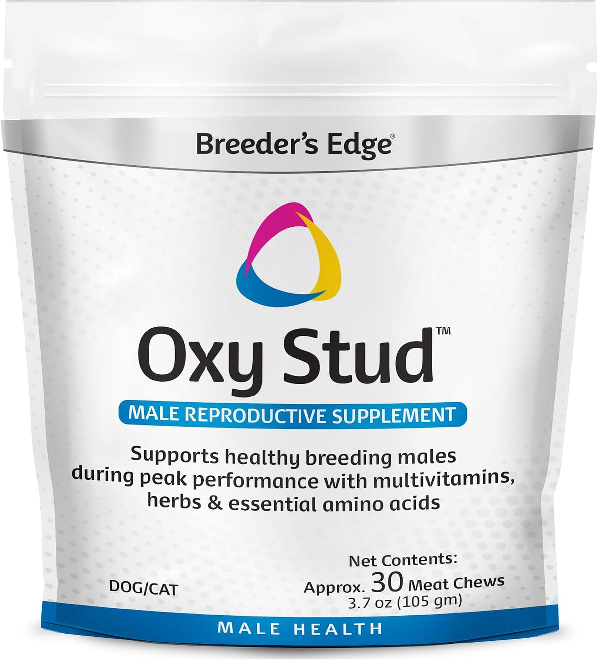 Breeder's Edge Oxy Stud Meat Chews for Male Dogs and Cats – with Essential Vitamins, Minerals, and Natural Herbs for Reproductive Health, 30 chews - görsel 1