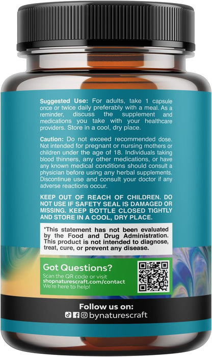 Natures Craft Free Form L-Tyrosine 500mg Capsules - High-Strength Amino Acid to Support Normal Catecholamine Synthesis