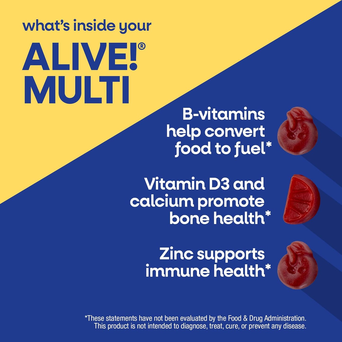 Nature's Way Alive! Men's Multivitamin Gummies - Daily Gummy Vitamin for Men, 60 Count - görsel 3