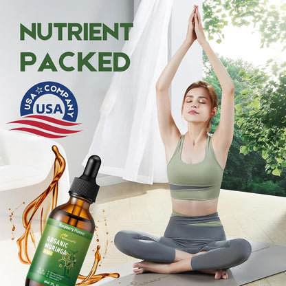 Moringa Leaf Drops with Vitamin C | Immune Support & Energy | Vegan Herbal Supplement (60 ml)