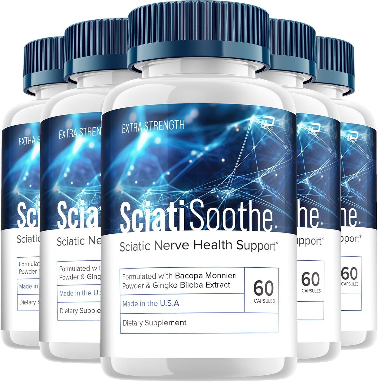 SciatiSoothe Brain Supplement – All-Natural Focus Capsules (5 Pack, 300 Capsules) - görsel 1