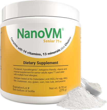 NanoVM Allergen-Free Kids Multivitamin Powder, 4-8 Years, Unflavoured, 275g