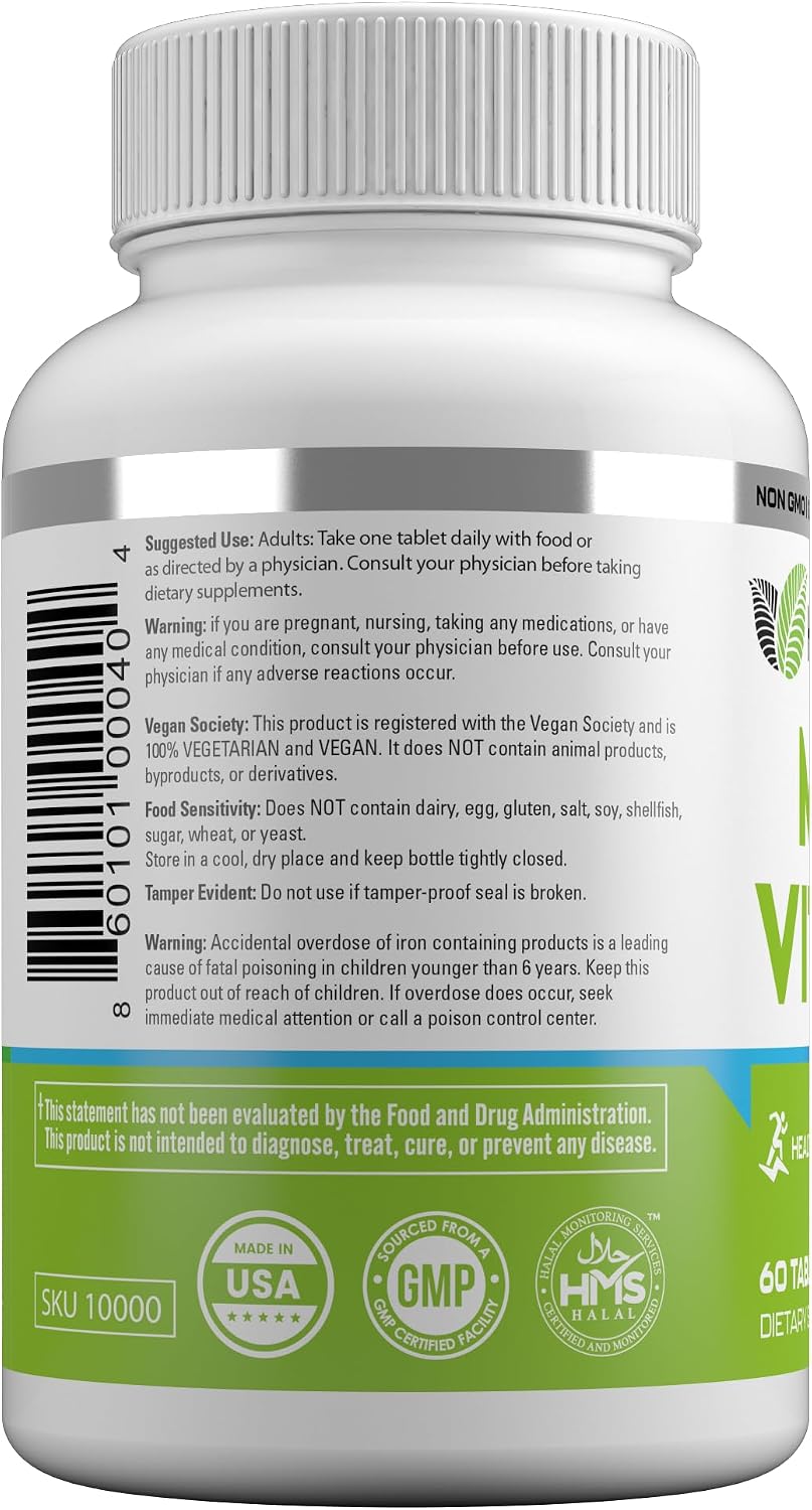 HAYAT Vitamins Vegan Natural Multivitamin - 60 Tablets (2-Month Supply) - görsel 5