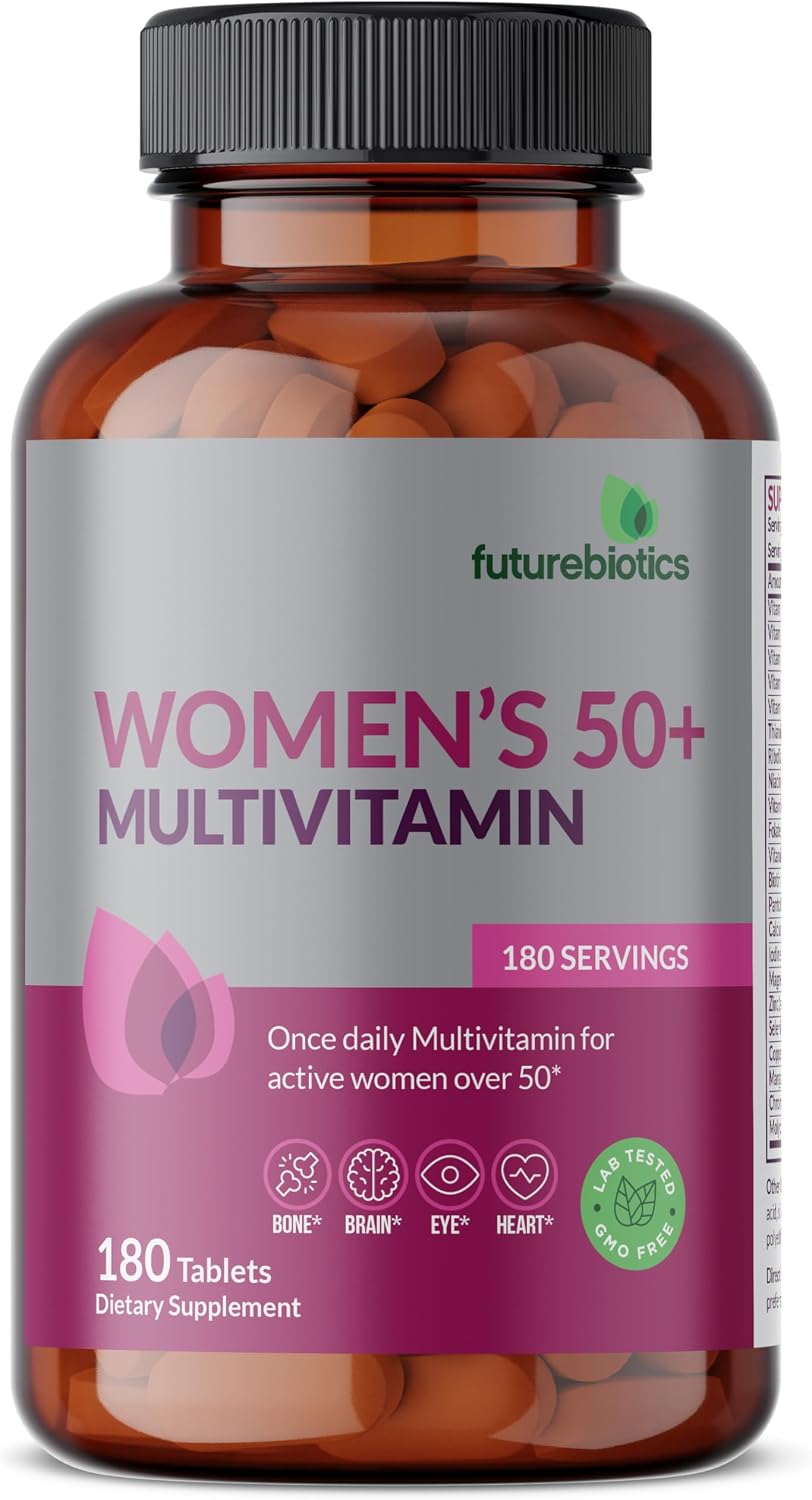 Futurebiotics Women's 50+ Multivitamin Once Daily Multivitamin for Active Women Over 50, Non-GM, 180 Tablets - görsel 3