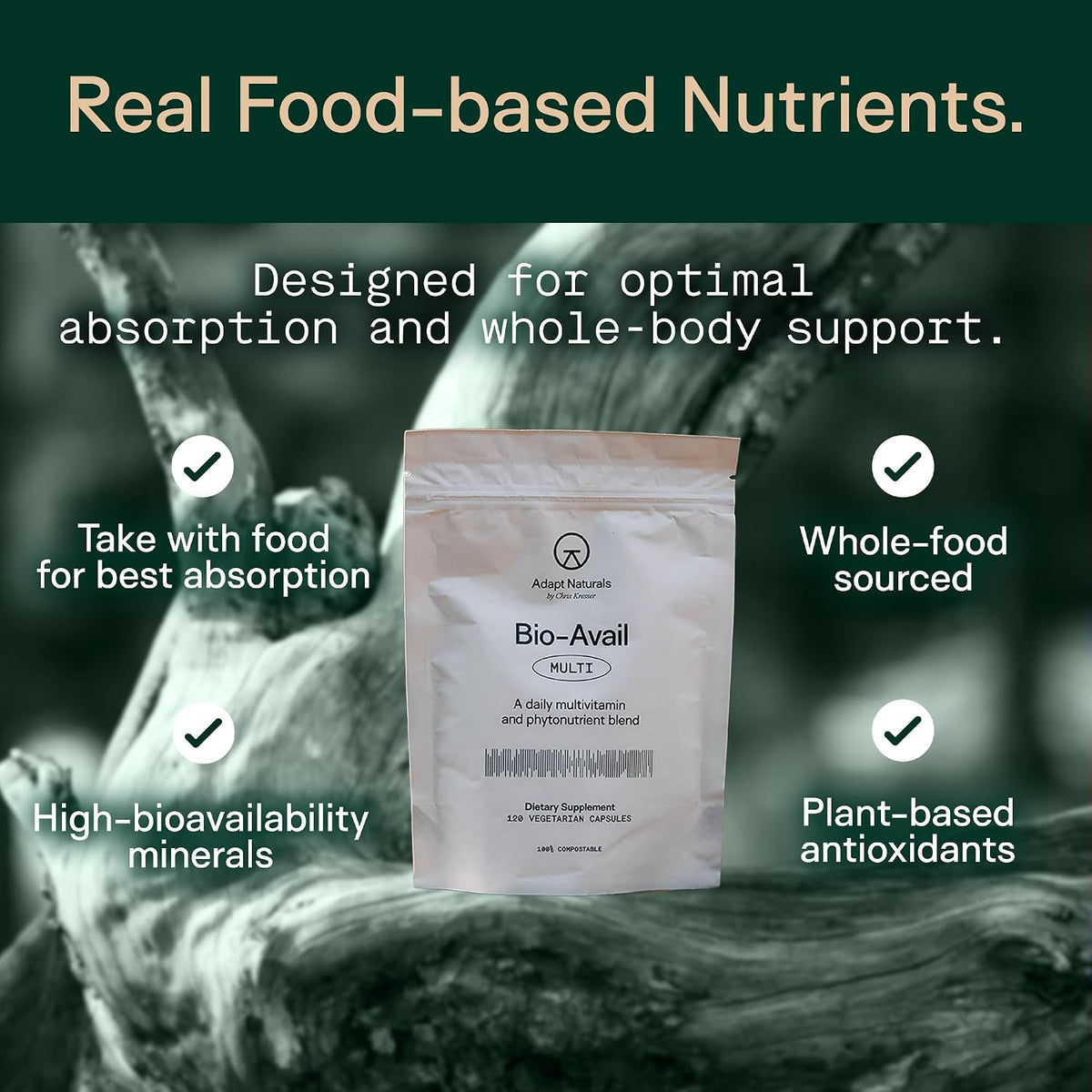 Adapt Naturals Multivitamin for Women and Men – Bio-available Daily Supplement – 30-Day Supply - görsel 6