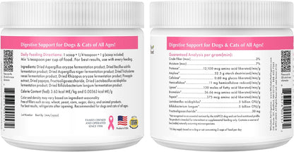 Wholistic Pet Organics Daily Probiotics for Dogs & Cats - Digestive Health Support with Prebiotics & Enzymes - 113 g Powder