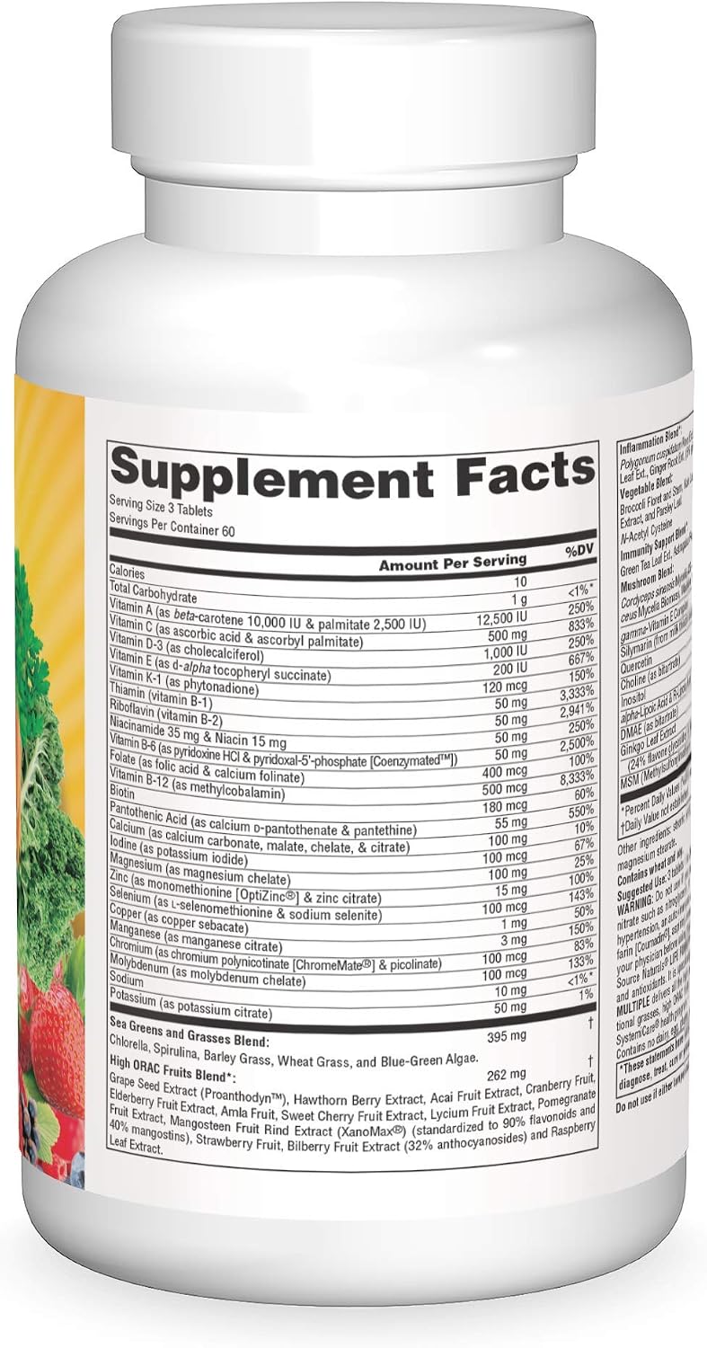 Source Naturals Life Force Green Multiple, Energy Activator with Superfoods - 180 Tablets - görsel 3