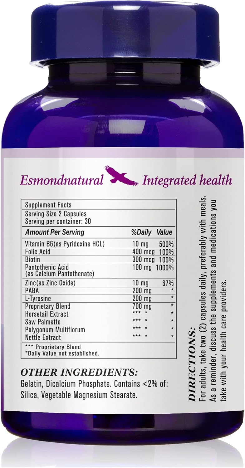 Esmond Natural Anti-Grey Hair Capsule – Supports Natural Hair Colour – 60 Capsules - görsel 3