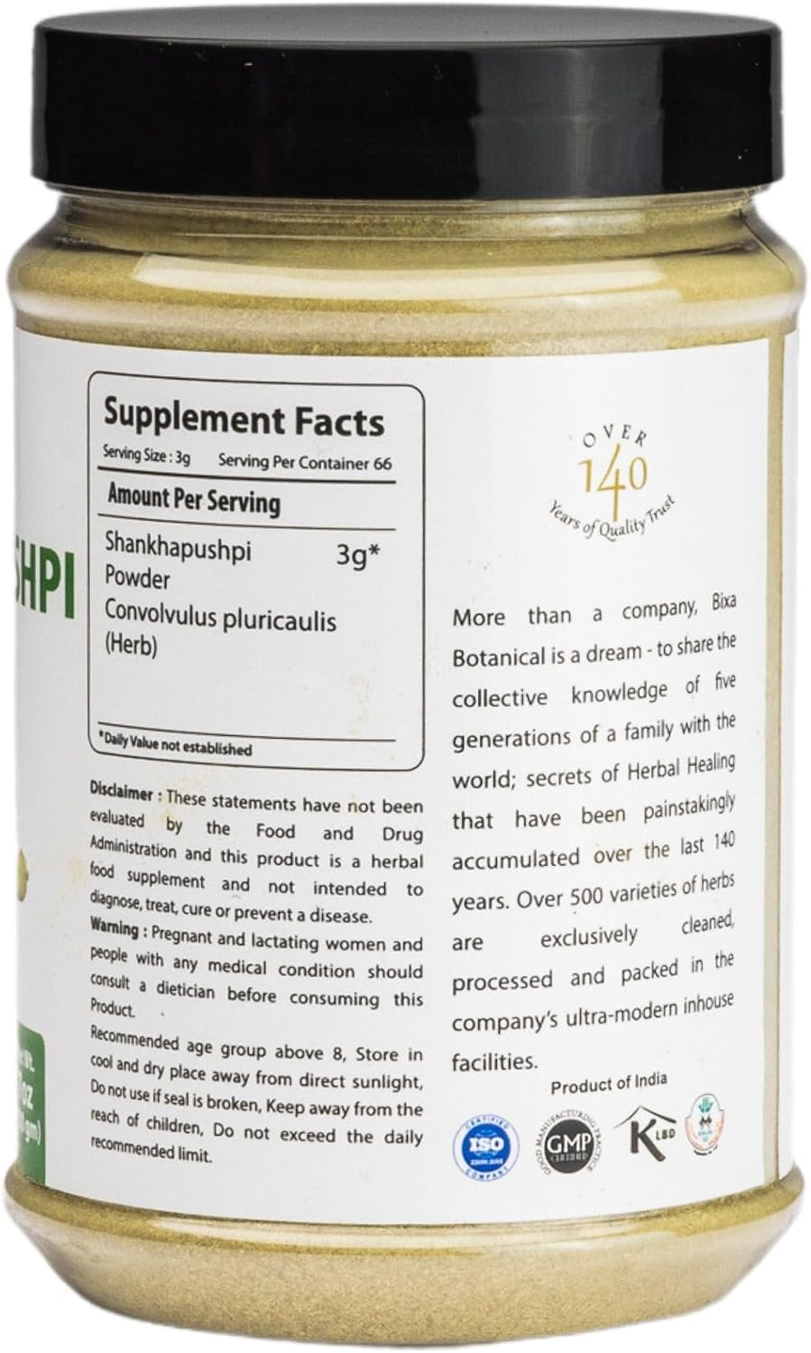 bixa BOTANICAL Shankhapushpi Powder – 200g – Natural Herbal Supplement - görsel 2