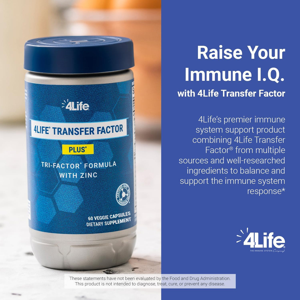 4Life Transfer Factor Plus Zinc Immune Support with Mushrooms, 60 Vegetable Capsules - görsel 4