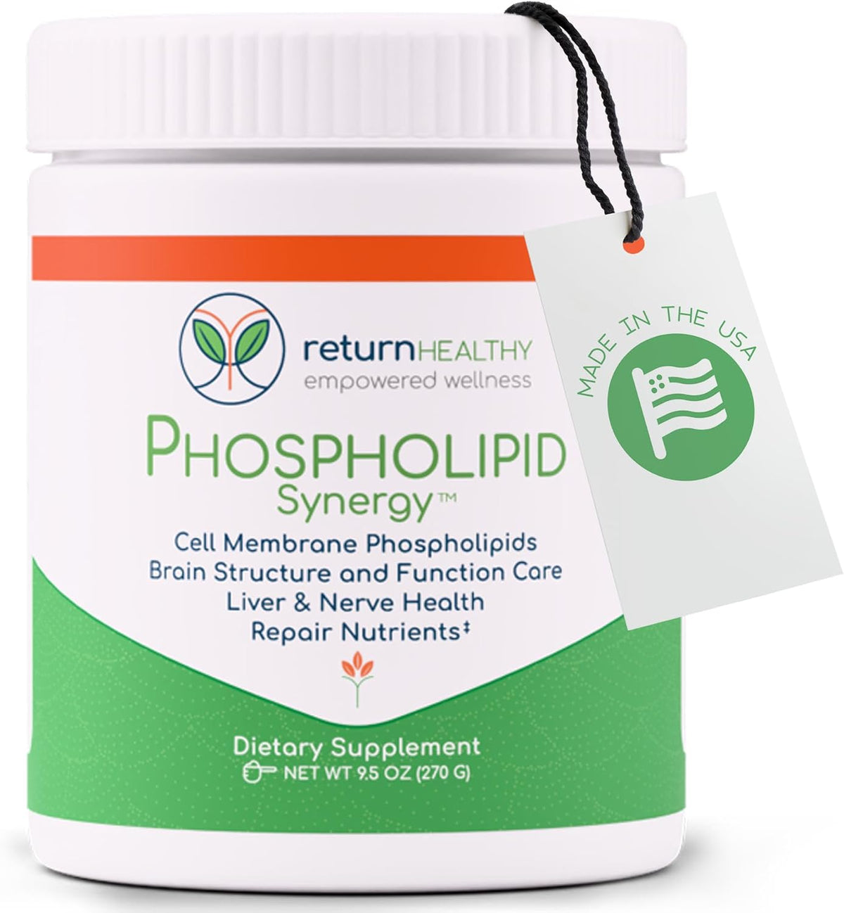 Return Healthy Phospholipid Synergy Powder - Antioxidant Food Supplement for Cellular Repair, Brain Health & Liver Detox (270g) - görsel 1