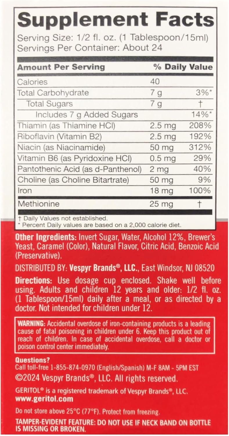 Geritol Liquid Supplement, B-Vitamins & Iron, 355 ml - görsel 4