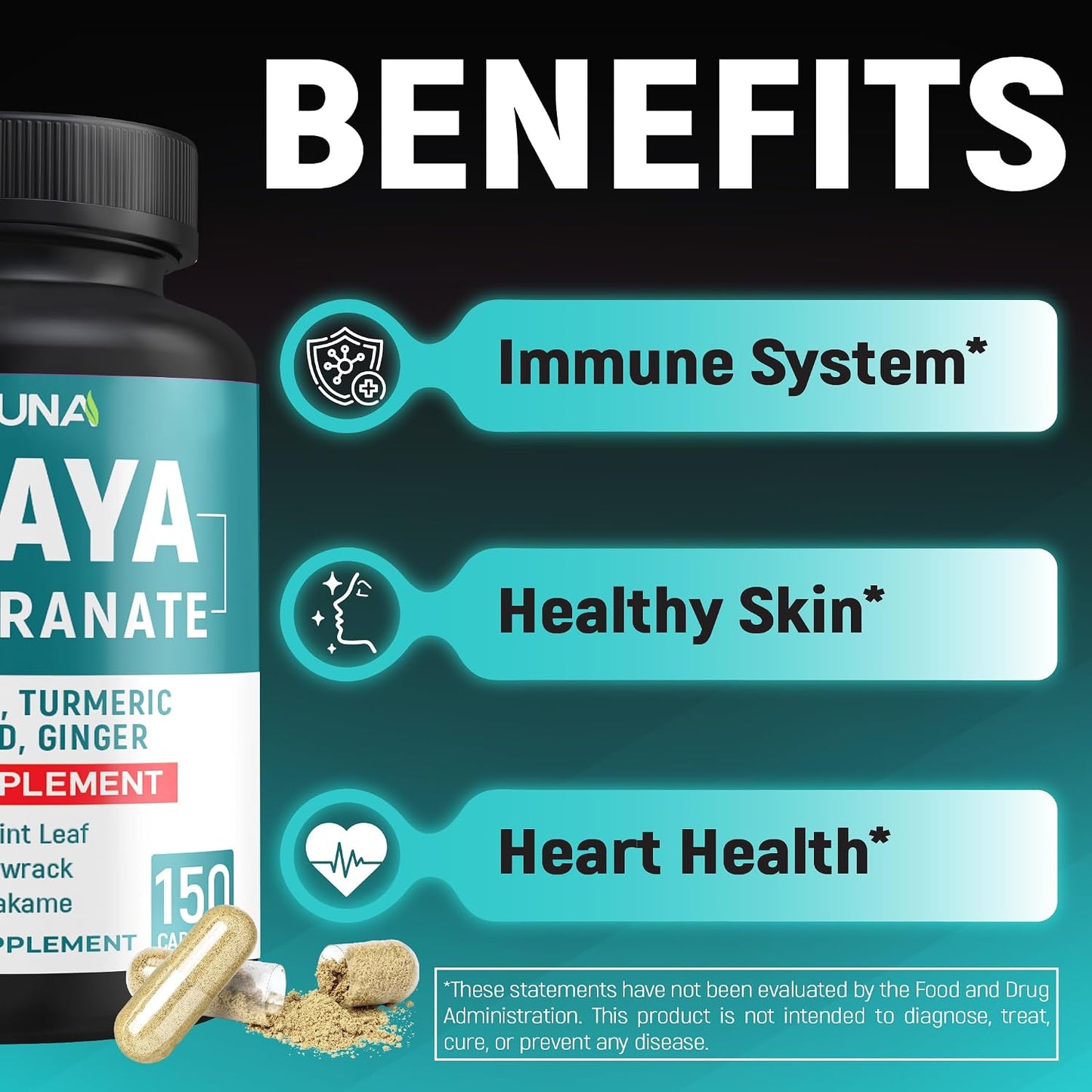CIVIMUNA Papaya Capsules with Papaya, Pomegranate, Apple Pectin and More - 150 Capsules for 5 Months Supply - görsel 5