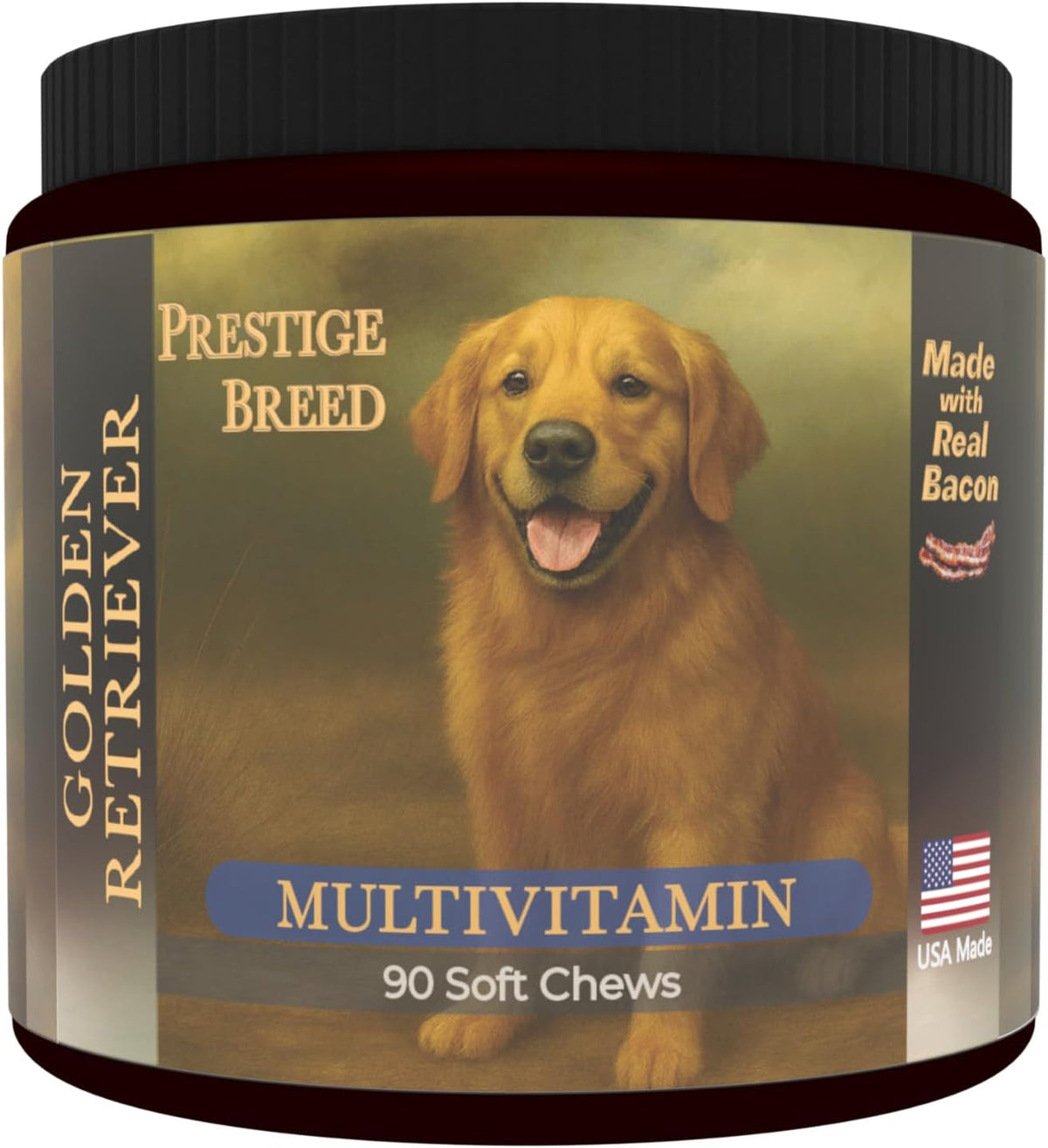 Prestige Breed Multivitamins for Golden Retrievers, Balanced Nutrition, 90 Count, Made in the USA with Real Bacon - görsel 1
