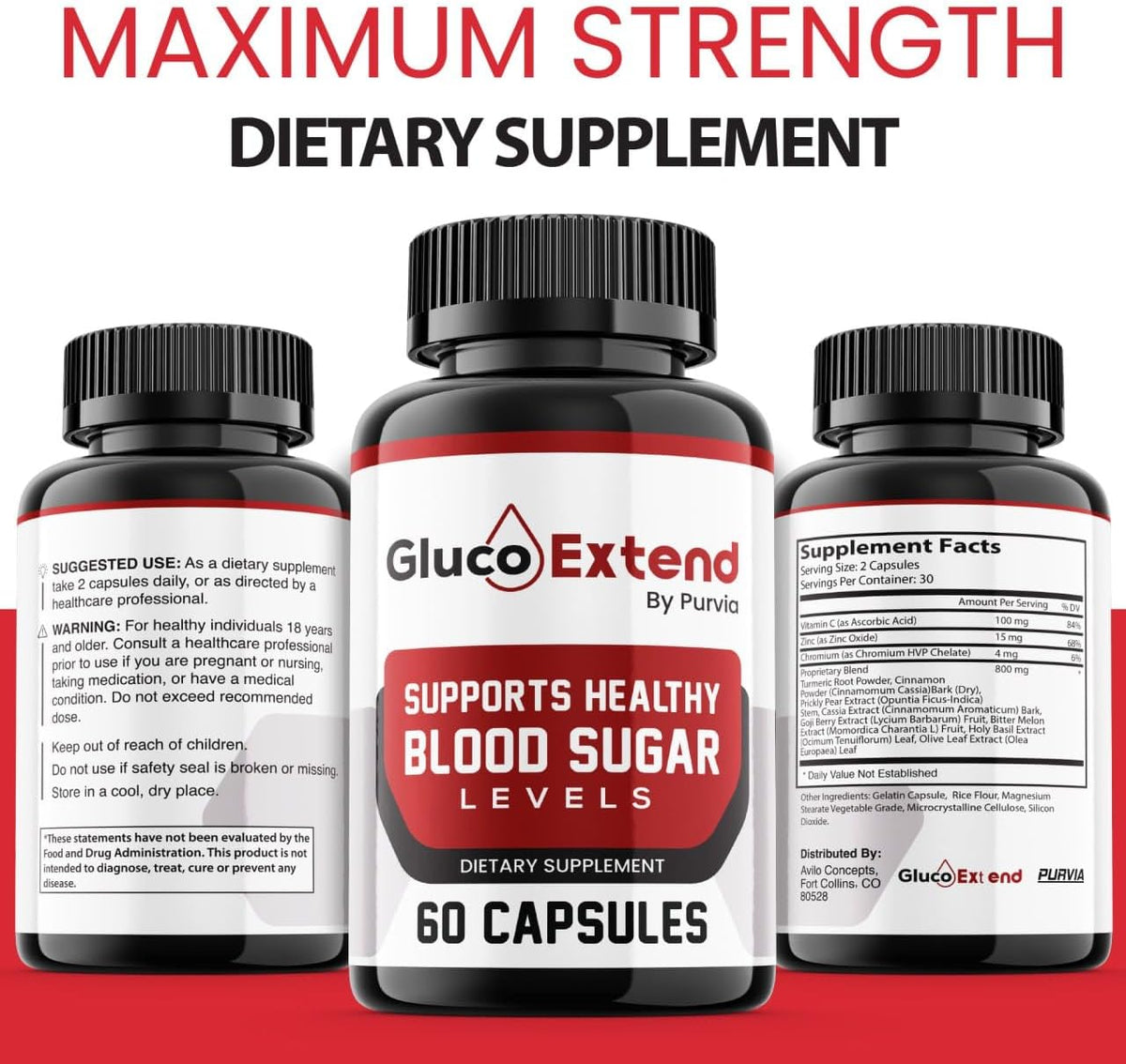 Gluco Advanced Formula Capsules - Maximum Strength Blend - Overall Wellbeing Support Formula (60 Capsules) - görsel 2