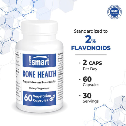 Supersmart Bone Health Supplement – Plant-Based, Patented Osteosine – 60 Vegetable Capsules