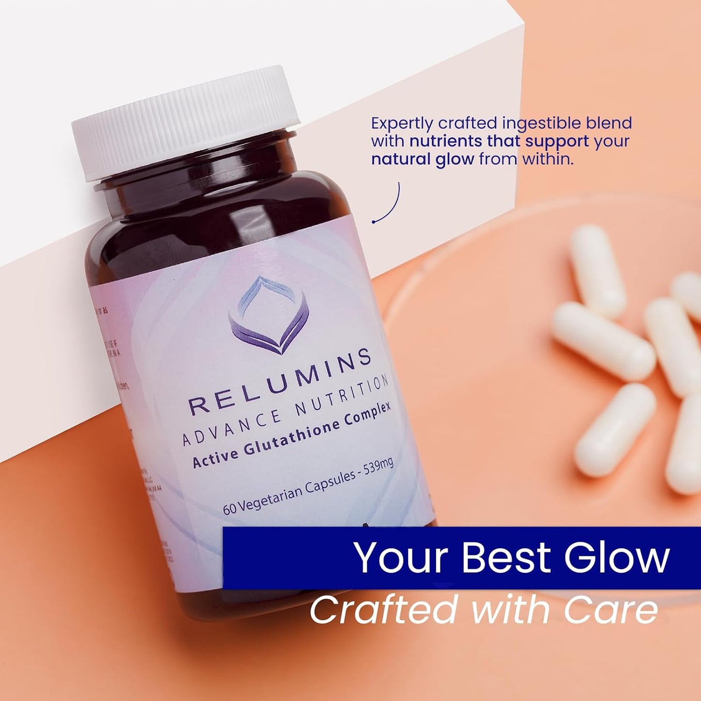 Relumins Advance White Active Glutathione Complex - Max Dose 900mg Glutathione with 6X Boosters, ALA & NAC - 60 Capsules (30 Servings) - görsel 4