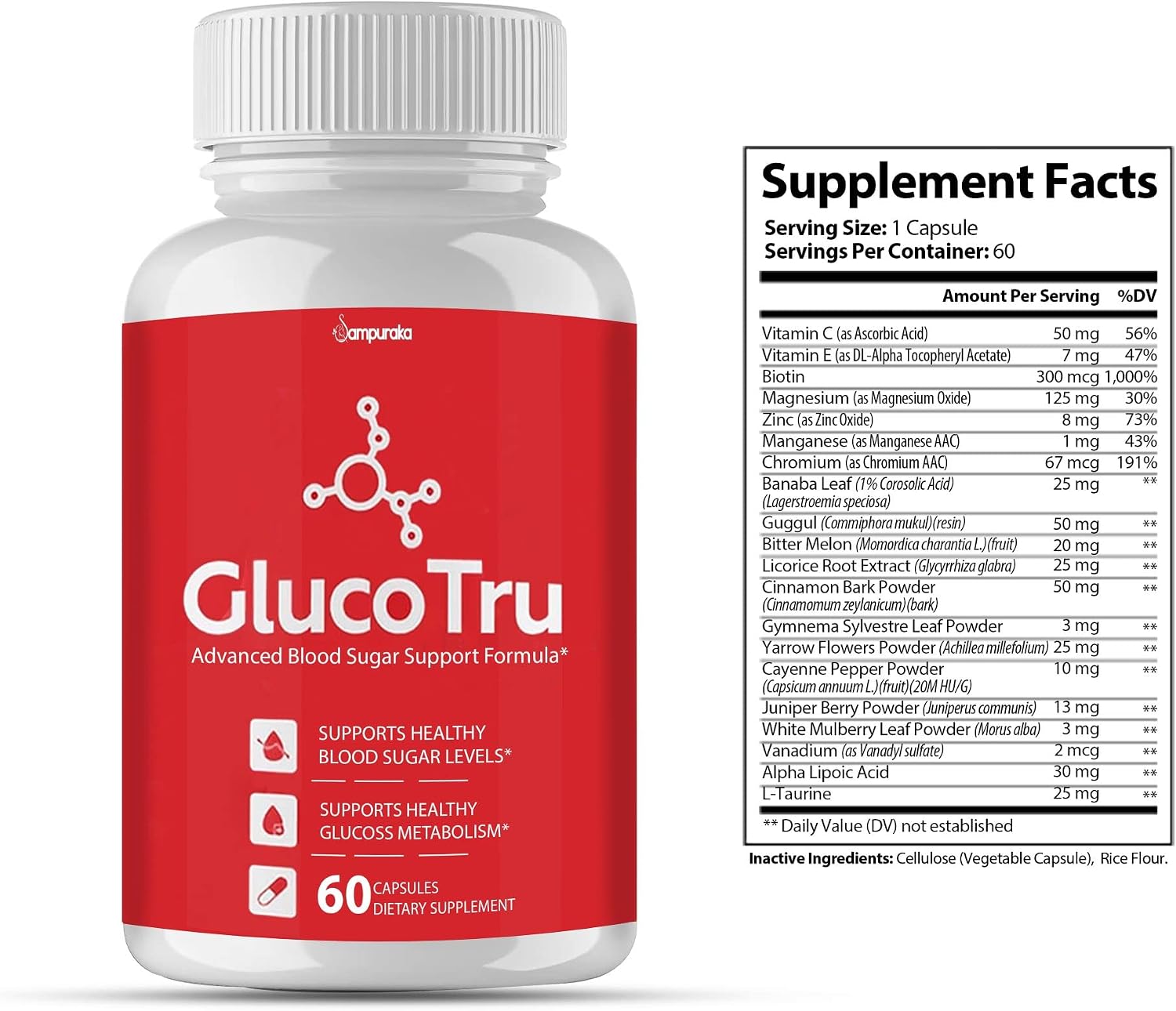 Gluco Tru Advance New Formula Supplement 2 Pack (60 Days) - görsel 2