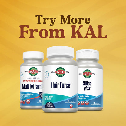 KAL Hair Force Supplement – High Potency Biotin for Hair, Skin & Nails, 60 Veg Caps
