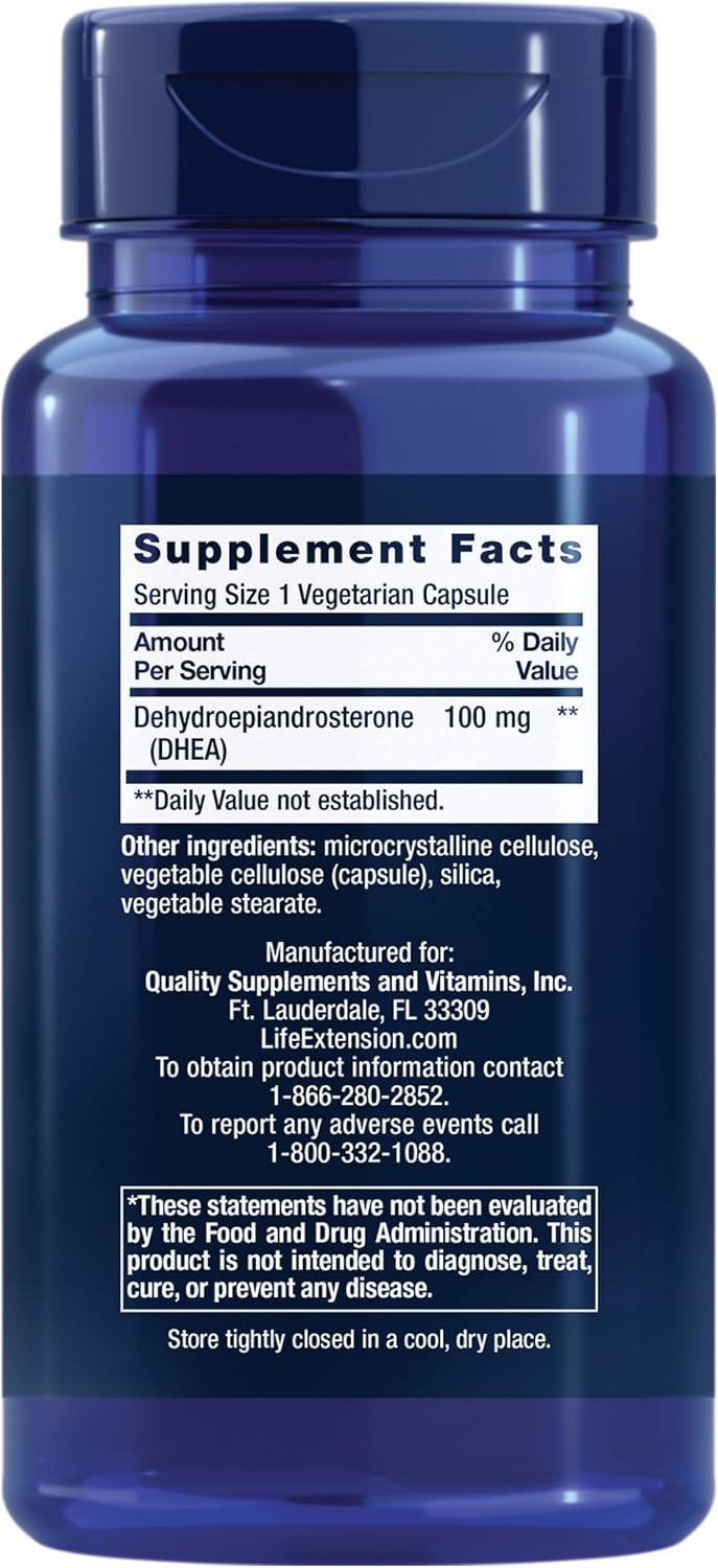 Life Extension DHEA 100 mg Vegetarian Capsules, 60 Count - görsel 2