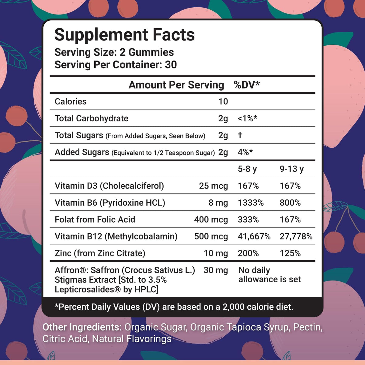 NutriMagic Children's Brain Booster+ 30mg Saffron-Based Multivitamin Gummies for Brain Health Support, Saffron Extract Gummies, Vitamin D3, B6, B12, Zinc, 120 Non-GMO Gummies (Pack of 2) - görsel 6