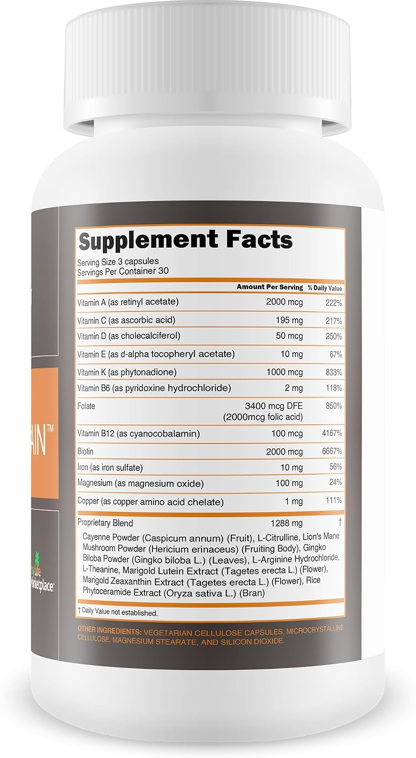 Asusto Brain Supplement – Natural Memory and Focus Support Nootropic - görsel 2