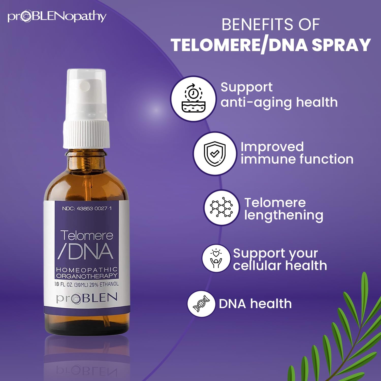 proBLENopathy Telomere Lengthening Supplement Liquid Oral Spray – 30-Day Supply, 30 ml - görsel 4