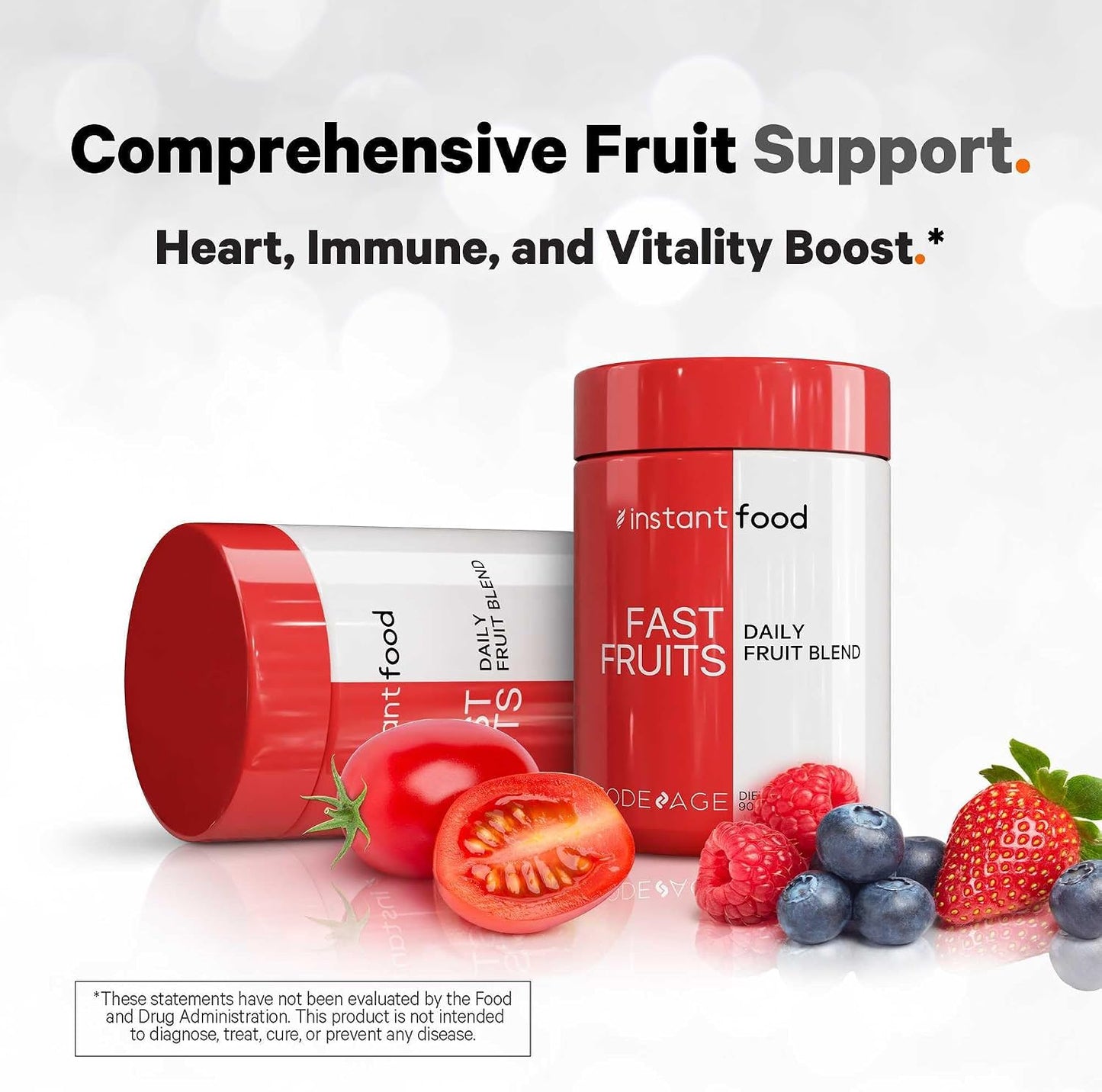 Codeage Instantfood Fast Fruits - Over 15 Fruit Powders Blend - Vegan Whole Food Multivitamin - Non-GMO - 90 Capsules - görsel 6