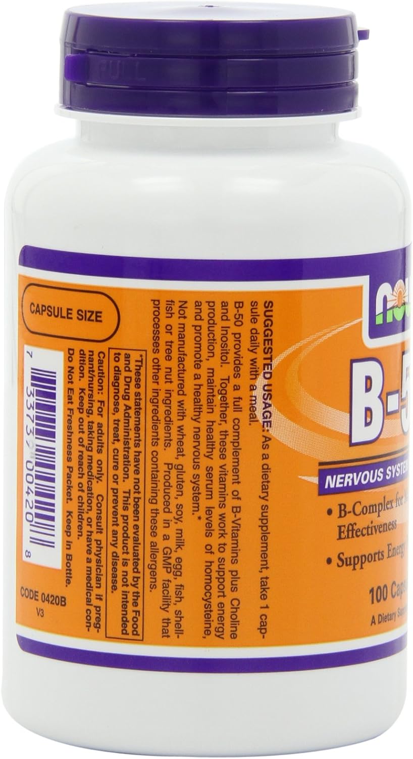 NOW B-50 Capsules, 100 Capsules (2-Pack) - görsel 6