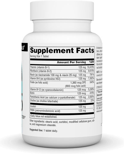 Source Naturals B-125, 125 mg B-Vitamins for Energy Metabolism Support - 30 Tablets