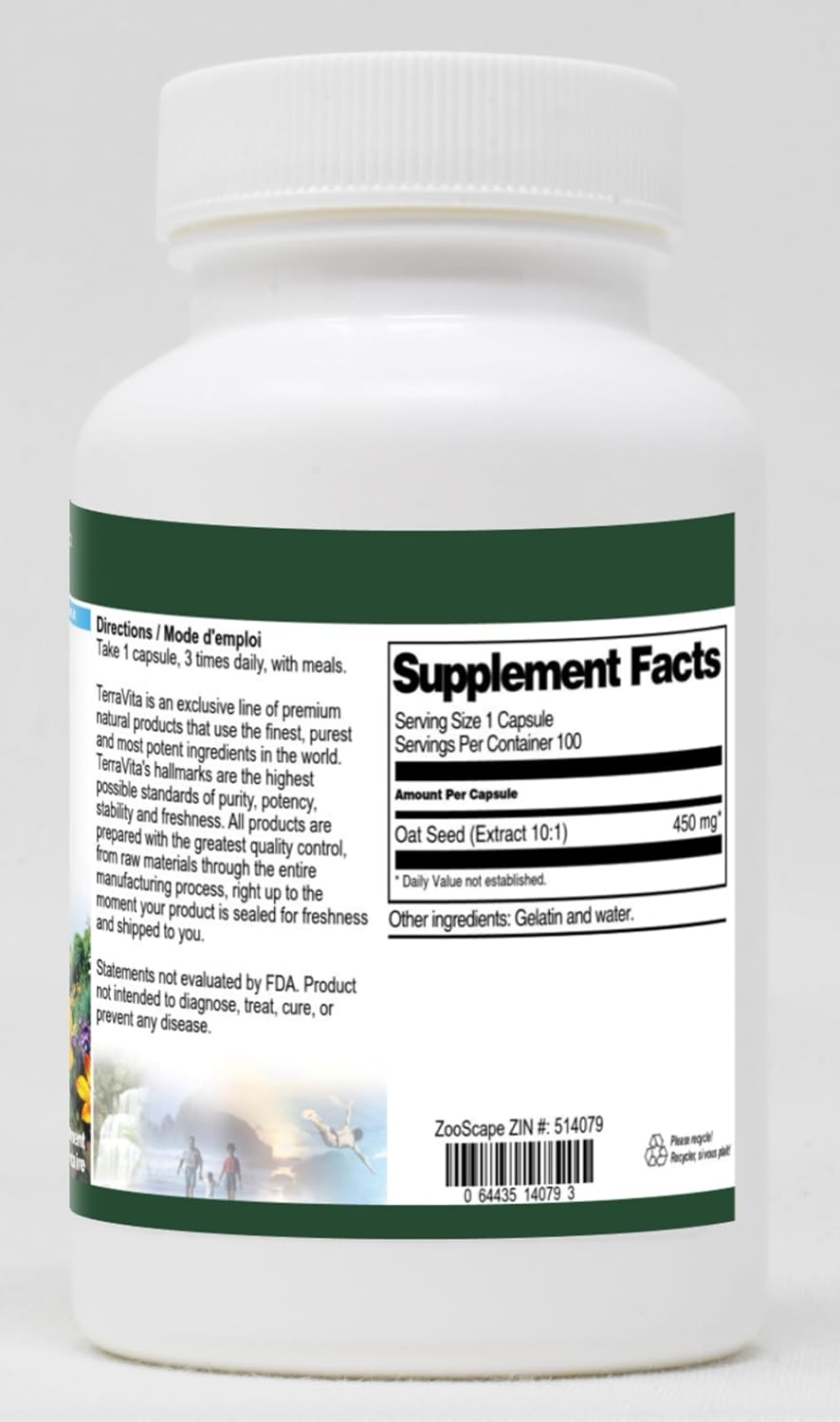 Extra Strength Oat Straw (Avena Sativa) 10:1 Extract - 450 mg, 100 Capsules - görsel 2