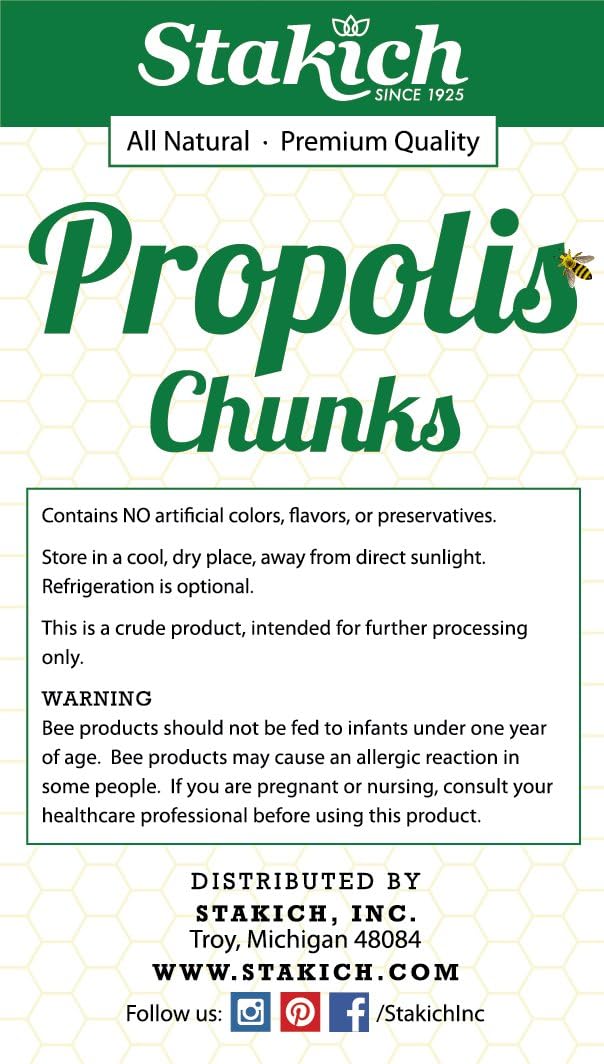Stakich Bee Propolis Chunks – 100% Pure Natural, 454g - görsel 2