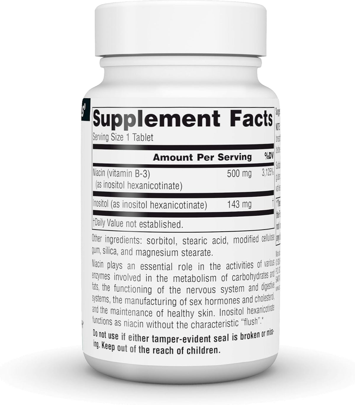 Source Naturals No-Flush Niacin, 500 mg, 60 Vegetarian Tablets - görsel 3