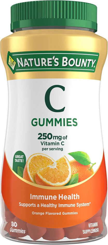 Nature's Bounty Vitamin C Gummies, Orange, 250mg, 80 Gummies