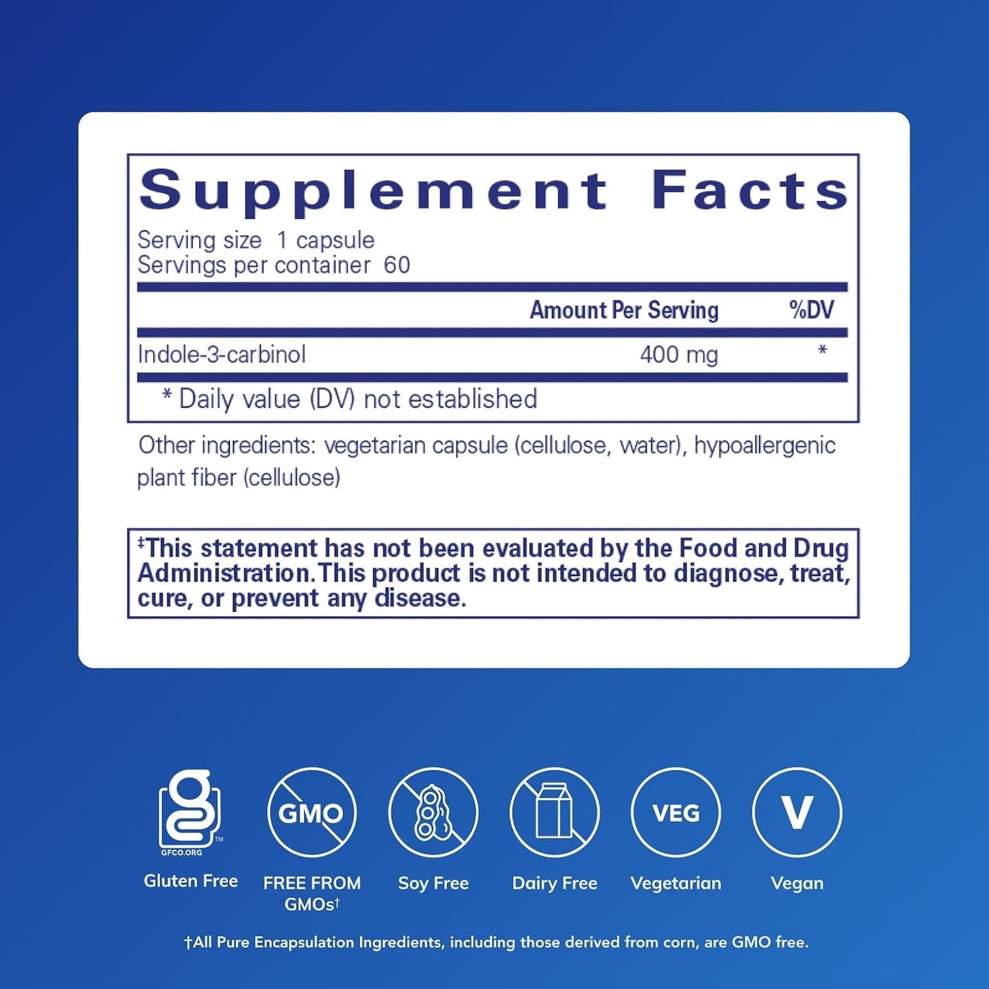Pure Encapsulations Indole-3-Carbinol 400 mg – 60 Capsules - görsel 2