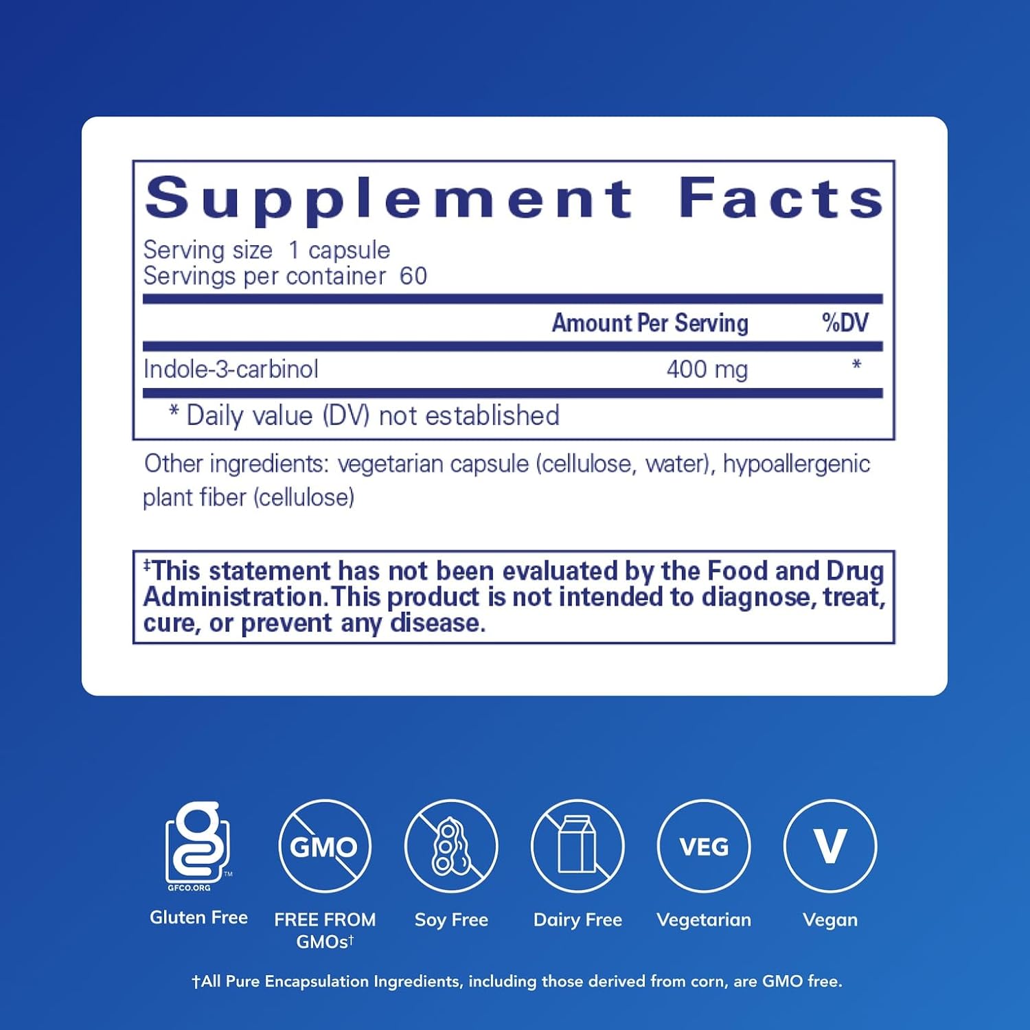 Pure Encapsulations Indole-3-Carbinol 400 mg – 60 Capsules - görsel 2
