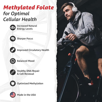 10X Health 5-MTHF Methylfolate - Methylated Folate & Magnesium Supplement