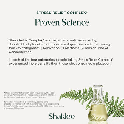 Shaklee Stress Relief Complex - Calming Blend of L-theanine, Ashwagandha, Beta-sitosterol, and L-tyrosine - 30 Caplets