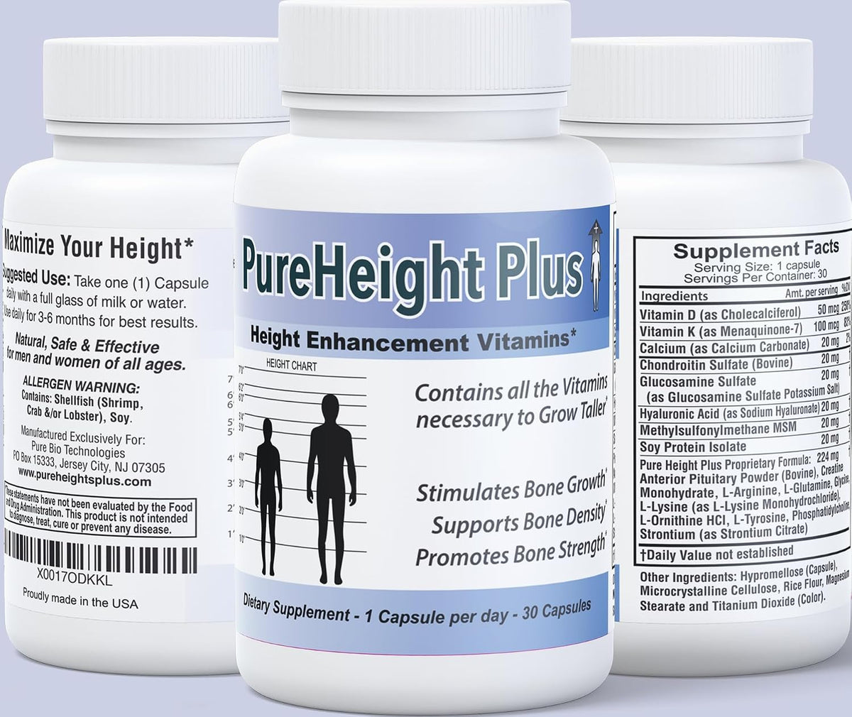 PureHeight Plus - Height Support Food Supplement with Vitamin D, Vitamin K and Calcium - görsel 2